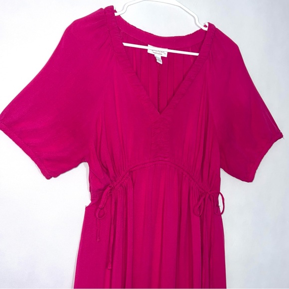 Ingrid & Isabel Women’s Hot Pink Maternity Maxi Tiered Babydoll  Dress Large - Picture 3 of 12